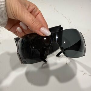 Bulgari Black and Silver Sunglasses